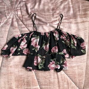 Nasty Gal Floral Ruffle Top